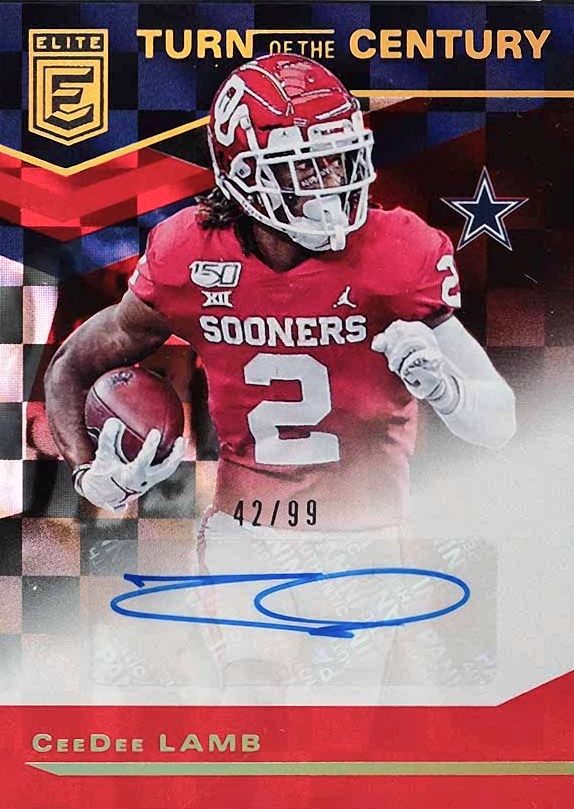 2020 Panini Donruss Elite Turn of the Century Autographs Ceedee Lamb #TCCL Football Card