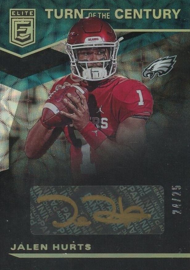 2020 Panini Donruss Elite Turn of the Century Autographs Jalen Hurts #TCJAH Football Card