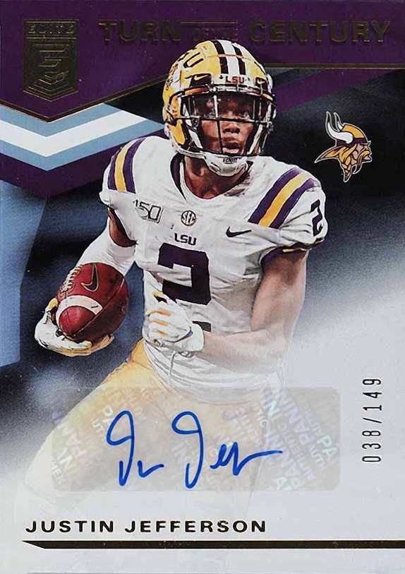 2020 Panini Donruss Elite Turn of the Century Autographs Justin Jefferson #TCJJ Football Card