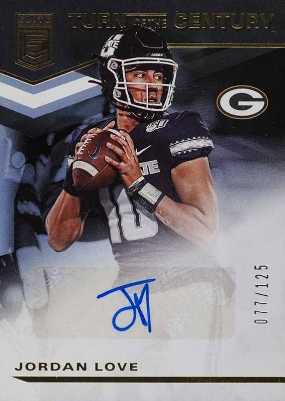 2020 Panini Donruss Elite Turn of the Century Autographs Jordan Love #TCJL Football Card