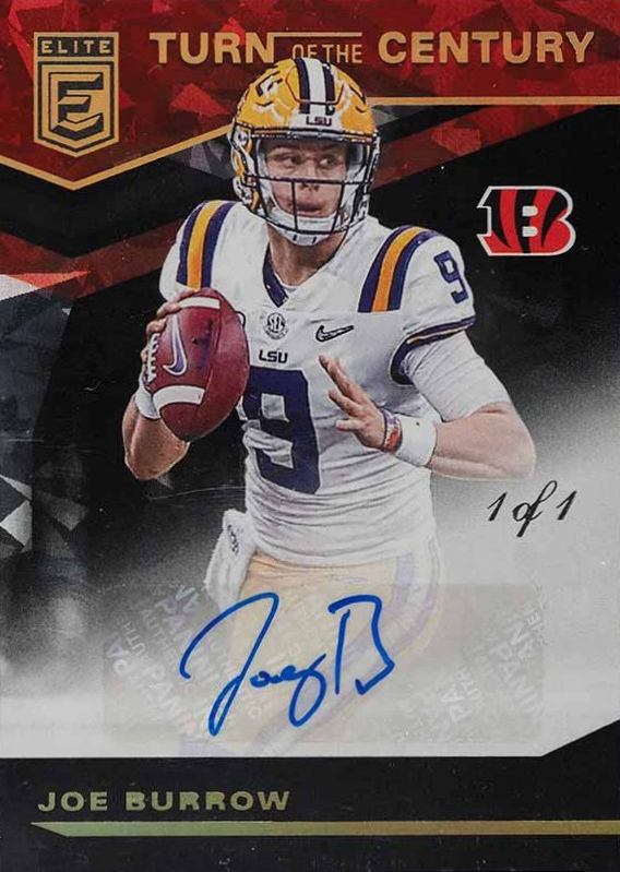 2020 Panini Donruss Elite Turn of the Century Autographs Joe Burrow #TCJOB Football Card