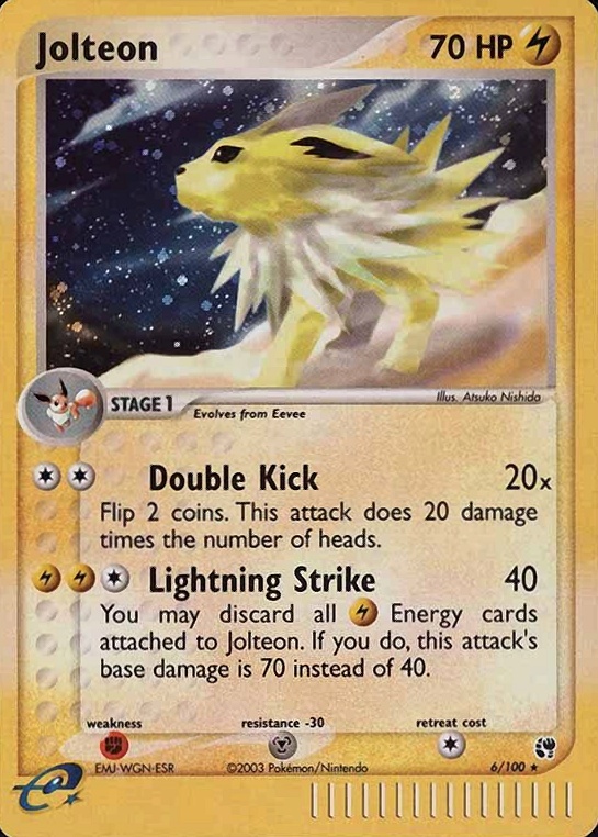 2003 Pokemon EX Sandstorm Jolteon-Holo #6 TCG Card