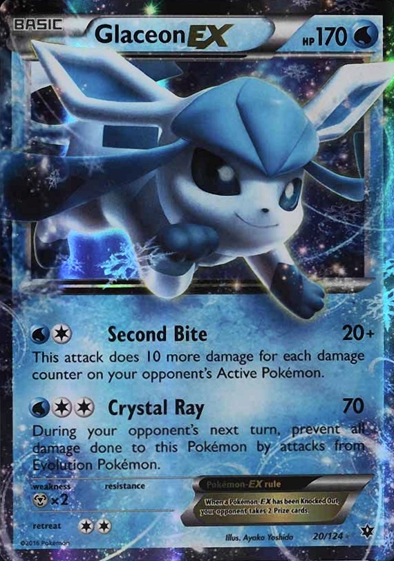 2016 Pokemon XY Fates Collide Glaceon EX #20 TCG Card