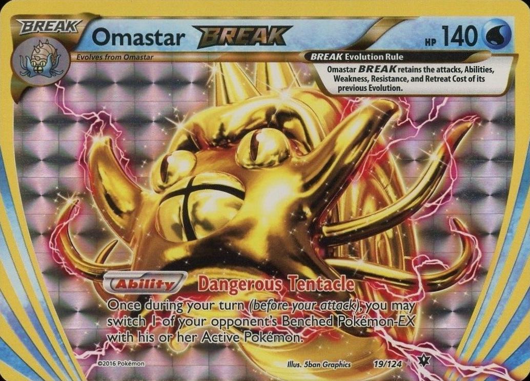 2016 Pokemon XY Fates Collide Omastar Break #19 TCG Card