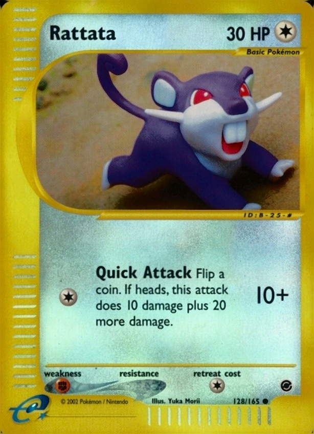 2002 Pokemon Expedition Rattata-Reverse Foil #128 TCG Card