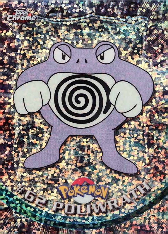 2000 Topps Chrome Pokemon T.V. Poliwrath #62 TCG Card