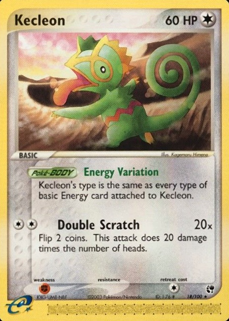 2003 Pokemon EX Sandstorm Kecleon #18 TCG Card