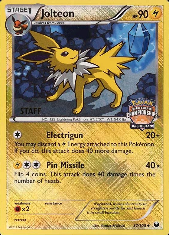 2012 2012 Pokemon Black & White Dark Explorers Jolteon-Holo #37 TCG Card