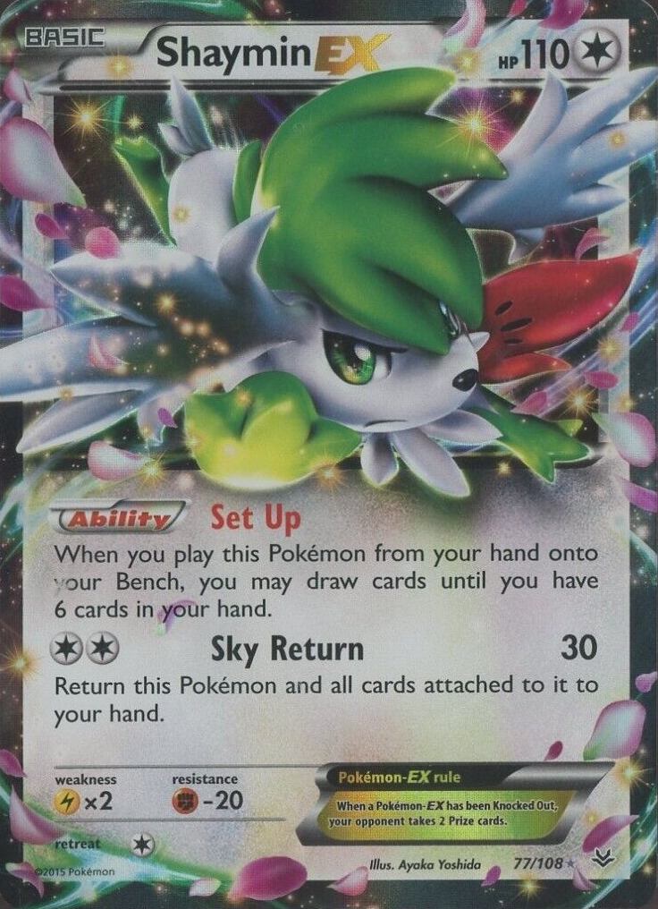 2015 Pokemon XY Roaring Skies Shaymin EX #77 TCG Card