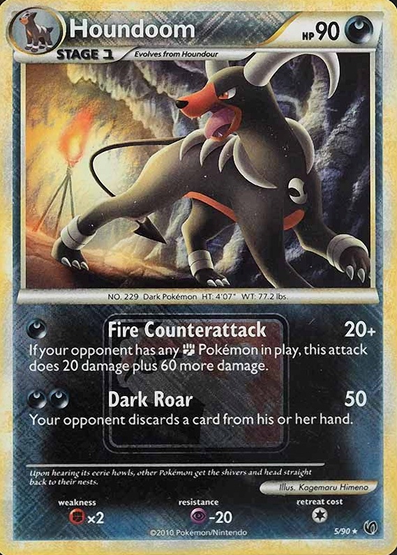 2010 Pokemon Heartgold & Soulsilver Undaunted Houndoom-Holo #5 TCG Card