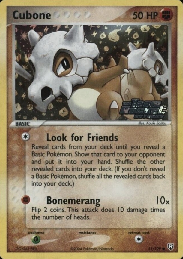 2004 Pokemon EX Team Rocket Returns Cubone-Reverse Foil #51 TCG Card