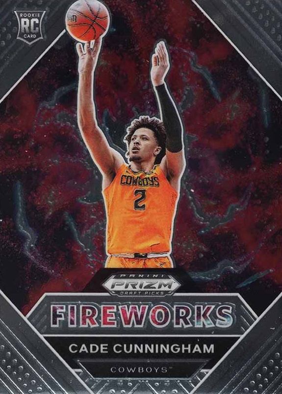 2021 Panini Prizm Draft Picks Fireworks Cade Cunningham #1 Basketball Card