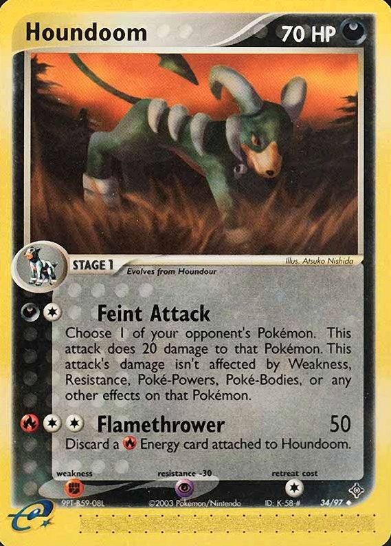 2003 Pokemon EX Dragon Houndoom #34 TCG Card