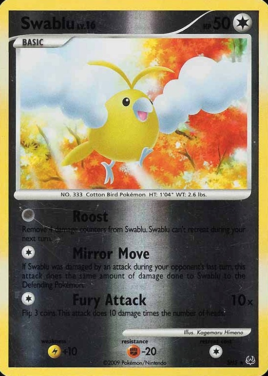 2009 Pokemon Platinum Swablu-Reverse Foil #SH5 TCG Card