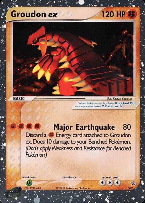 2003 Pokemon Black Star Promo Groudon EX #002 TCG Card