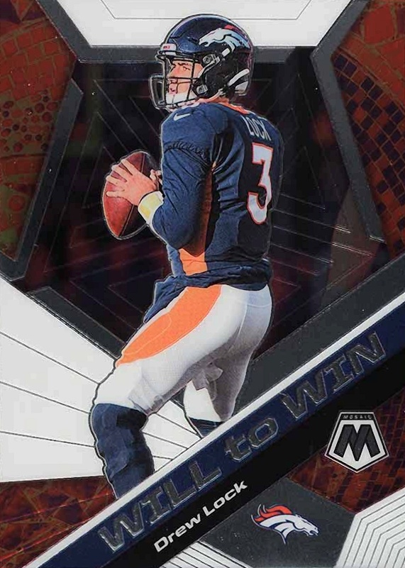 2020 Panini Mosaic Will to Win Drew Lock #WW17 Football Card