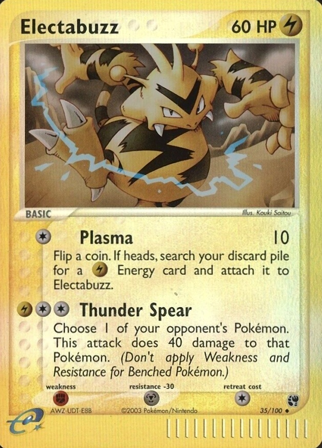 2003 Pokemon EX Sandstorm Electabuzz-Reverse Foil #35 TCG Card