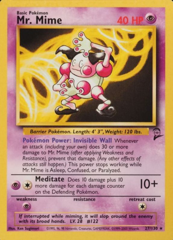 2000 Pokemon Game Base II  Mr. Mime #27 TCG Card