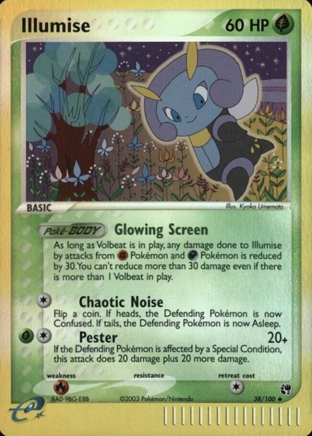 2003 Pokemon EX Sandstorm Illumise-Reverse Foil #38 TCG Card