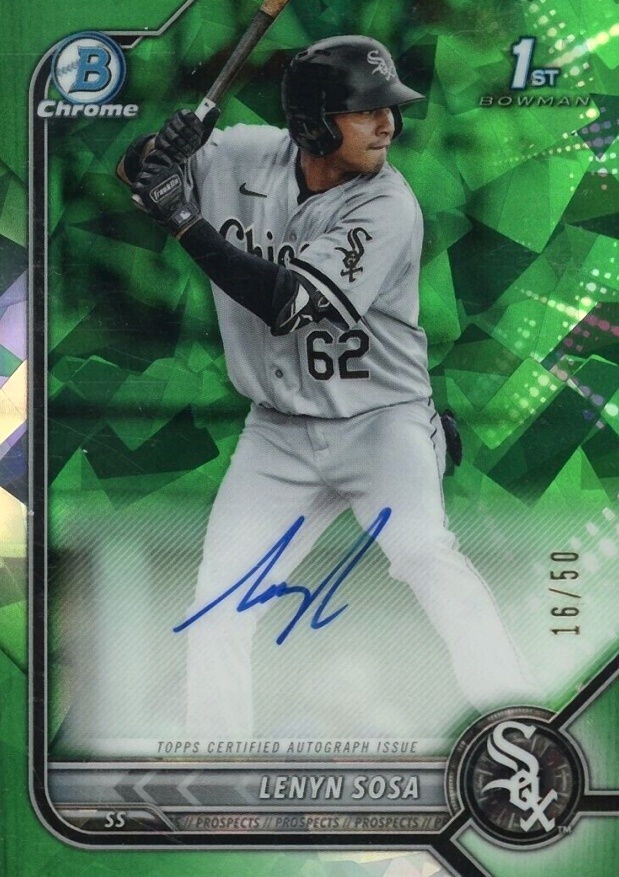 2022 Bowman Sapphire Edition Chrome Prospect Autographs Lenyn Sosa #LS Baseball Card