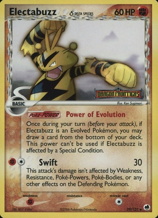 2006 Pokemon EX Dragon Frontiers Electabuzz-Reverse Foil #29 TCG Card