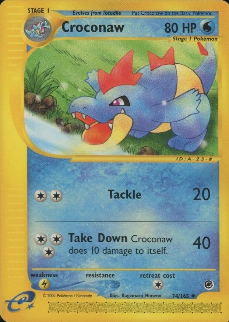 2002 Pokemon Expedition Croconaw #74 TCG Card