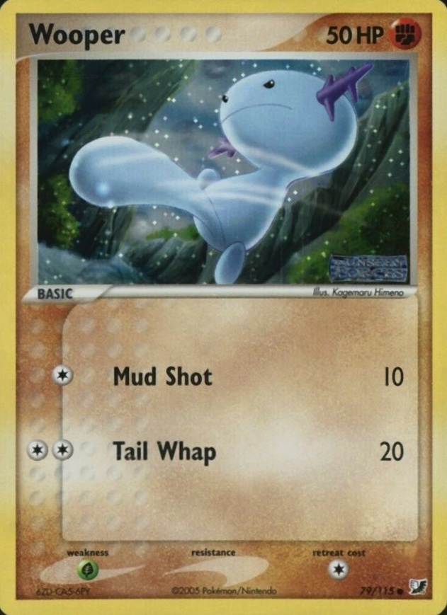 2005 Pokemon EX Unseen Forces Wooper-Reverse Foil #79 TCG Card