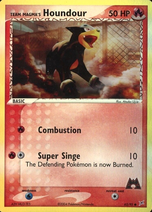 2004 Pokemon EX Team Magma vs. Team Aqua Team Magma's Houndour-Reverse Foil #62 TCG Card