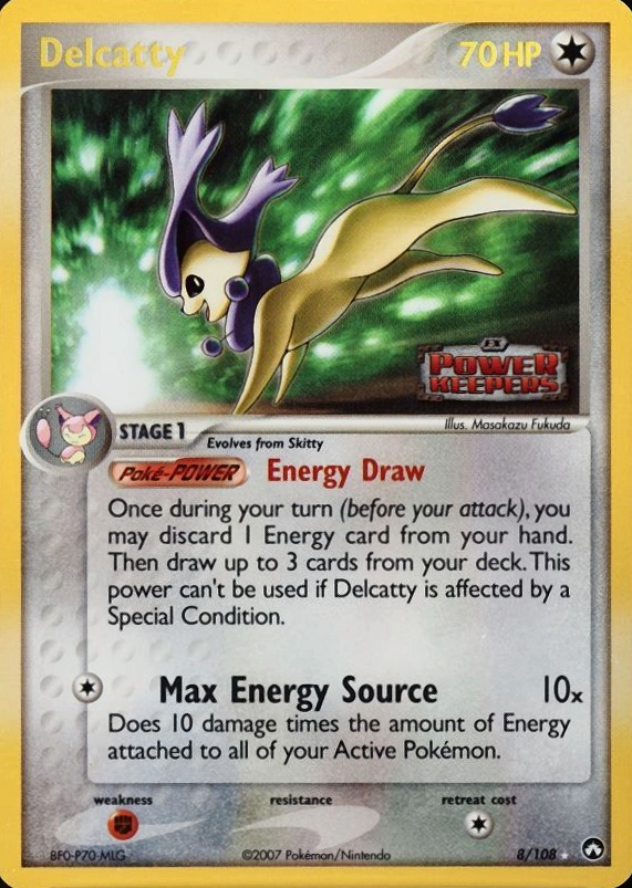 2007 Pokemon EX Power Keepers Delcatty-Reverse Foil #8 TCG Card