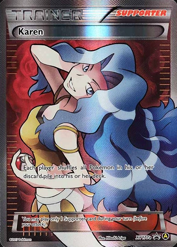 2017 Pokemon XY Black Star Promo Full Art/Karen #XY177a TCG Card