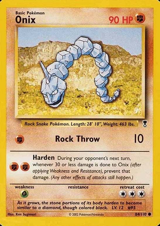 2002 Pokemon Legendary Collection  Onix #84 TCG Card