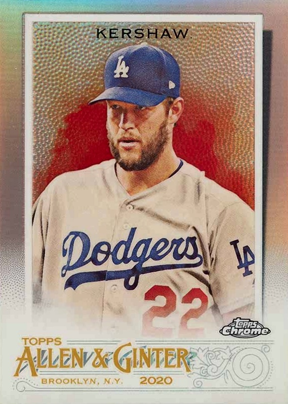 2020 Topps Allen & Ginter Chrome Clayton Kershaw #84 Baseball Card