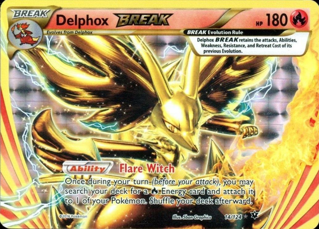 2016 Pokemon XY Fates Collide Delphox Break #14 TCG Card