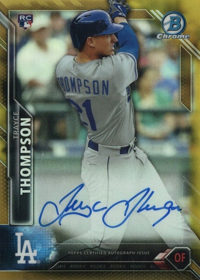 2016 Bowman Chrome Autograph Rookies Trayce Thompson #TT Baseball Card