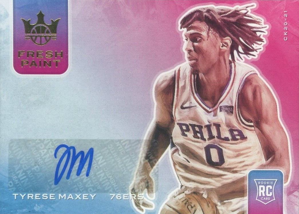 2020 Panini Court Kings Fresh Paint Autographs Tyrese Maxey #FPTYR Basketball Card