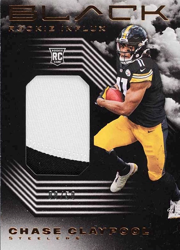 2020 Panini Black Rookie Influx Memorabilia Chase Claypool #RI27 Football Card