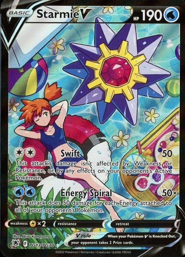 2022 Pokemon Sword & Shield Astral Radiance Full Art/Starmie V #TG13 TCG Card