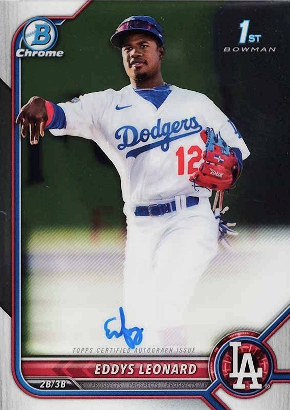 2022 Bowman Chrome Prospect Autographs Eddys Leonard #CPAEL Baseball Card