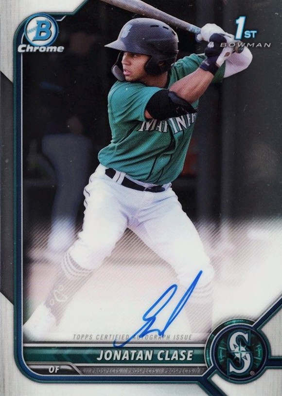 2022 Bowman Chrome Prospect Autographs Jonatan Clase #CPAJCL Baseball Card