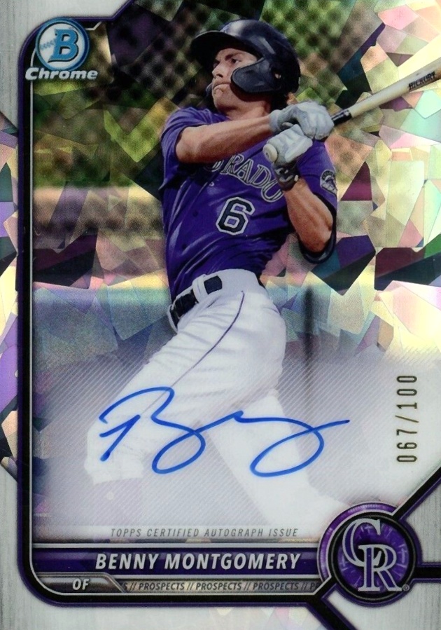 2022 Bowman Chrome Prospect Autographs Benny Montgomery #CPABMY Baseball Card