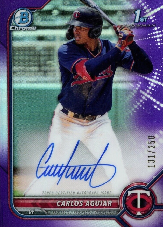 2022 Bowman Chrome Prospect Autographs Carlos Aguiar #CPACA Baseball Card