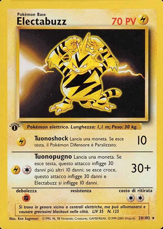 2000 Pokemon Game Electabuzz #20 TCG Card