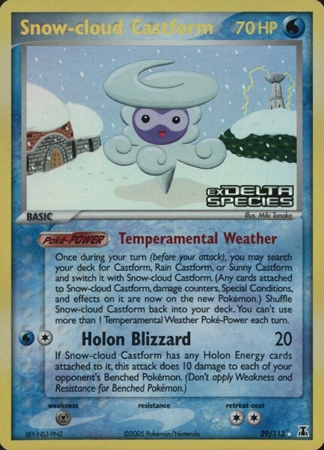 2005 Pokemon EX Delta Species Snow-Cloud Castform-Reverse Foil #29 TCG Card