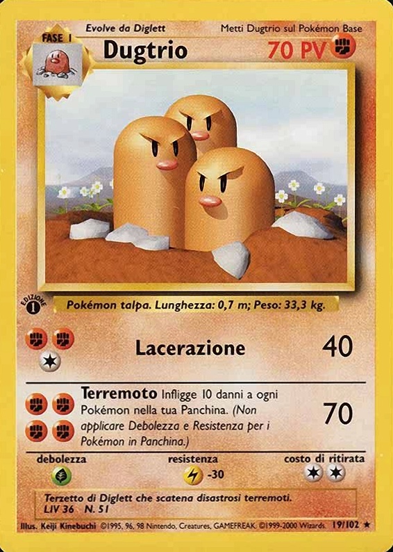 2000 Pokemon Game Dugtrio #19 TCG Card