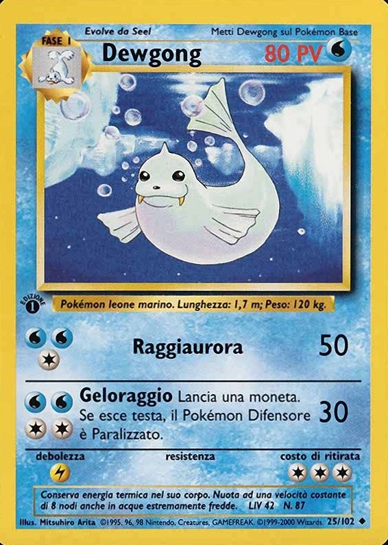 2000 Pokemon Game Dewgong #25 TCG Card