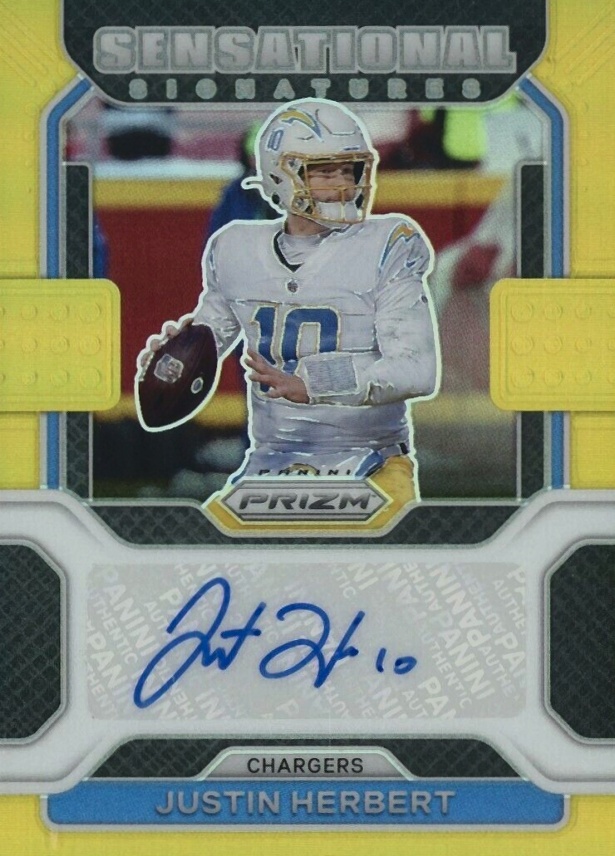 2021 Panini Prizm Sensational Signatures Justin Herbert #SSJH Football Card