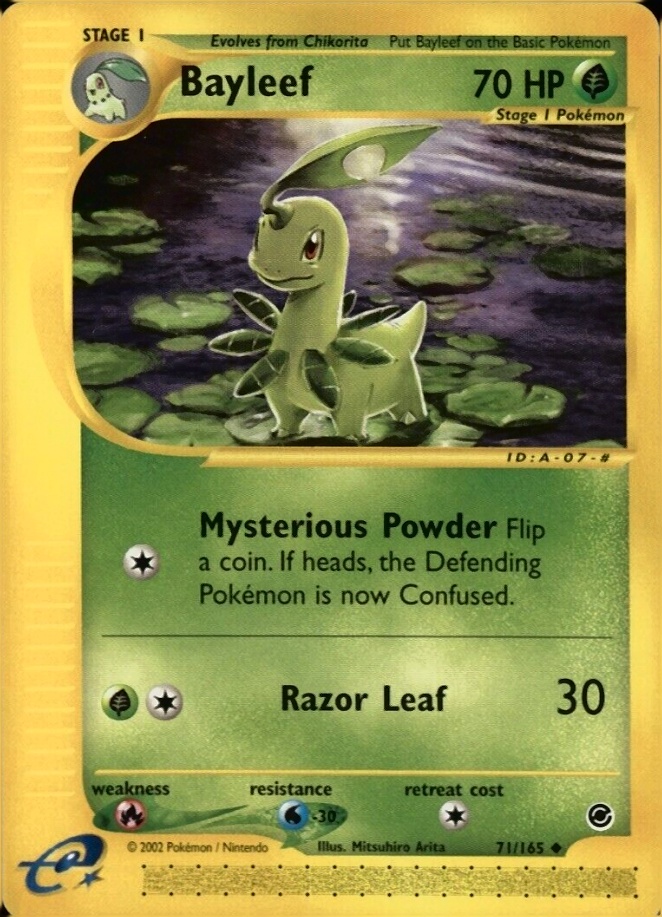 2002 Pokemon Expedition Bayleef #71 TCG Card