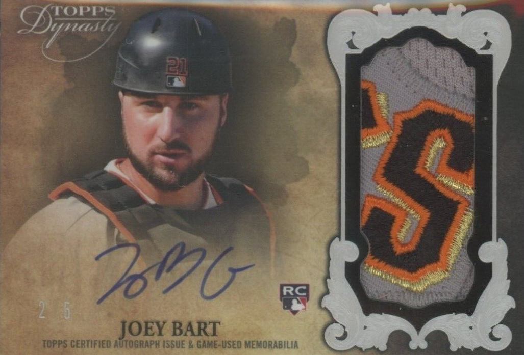 2021 Topps Dynasty Autographed Patch Joey Bart #JB4 Baseball Card