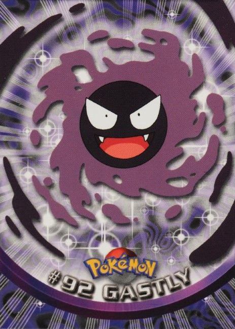 2000 Topps Pokemon TV Animation Series 2 Gastly #92 TCG Card