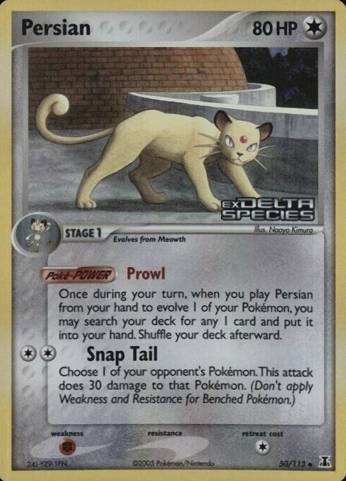 2005 Pokemon EX Delta Species Persian-Reverse Foil #50 TCG Card